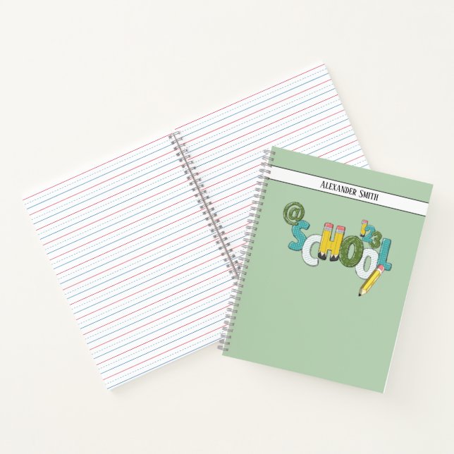 Carnet Concevez votre propre nom École Pratique verte (Intérieur)