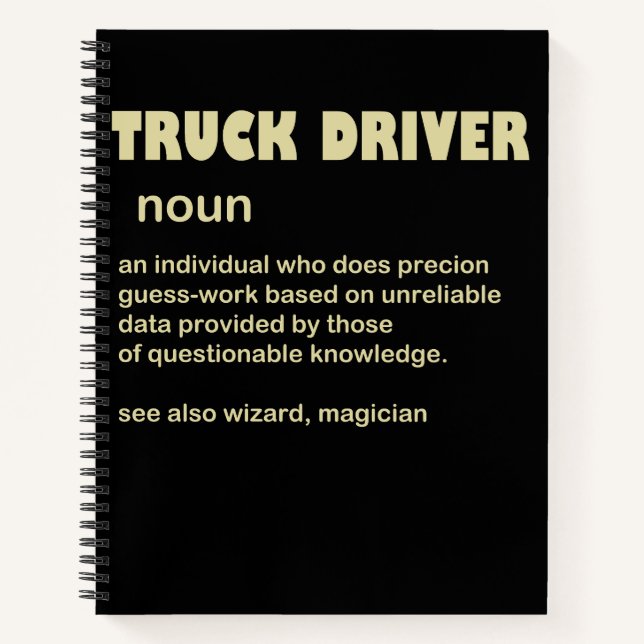 Carnet conducteur de camion nom - drôle de camion conduct (Devant)
