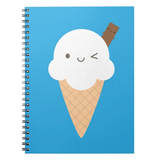 Carnet Cone de crème glacée Kawaii (Devant)