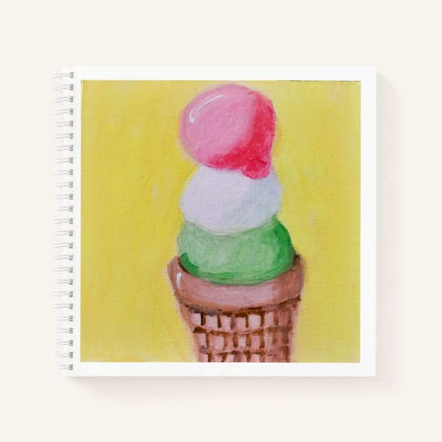 Carnet Cône de glace à triple boules (Devant)