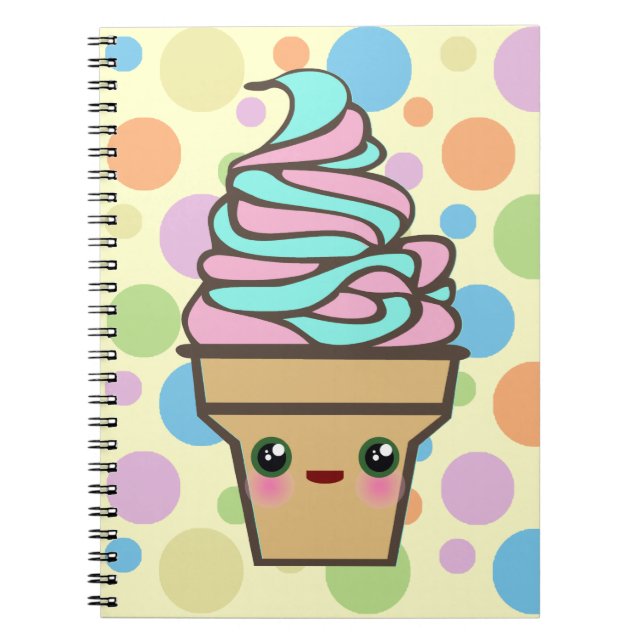 Carnet Cône de glace Rave Kawaii (Devant)