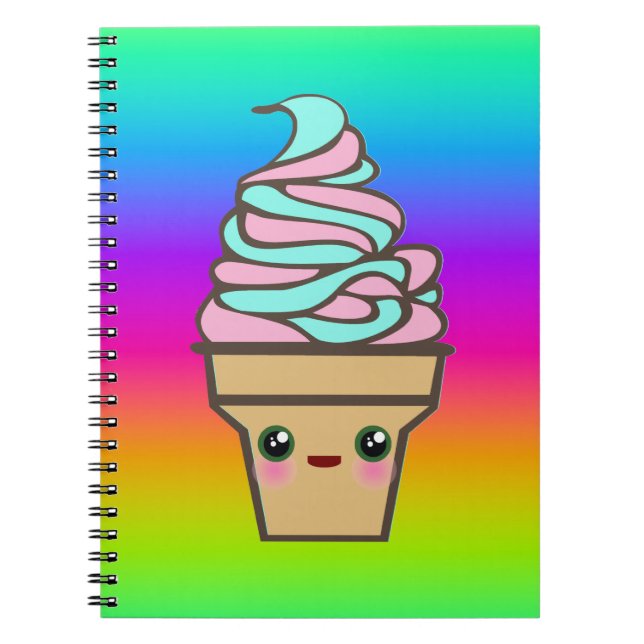 Carnet Cône de glace Rave Kawaii (Devant)