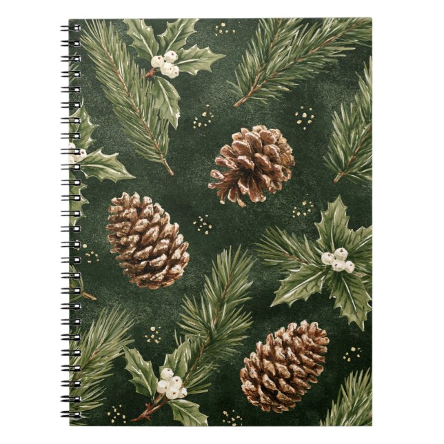 Carnet Cônes de pin Branches d'arbre de Noël (Devant)