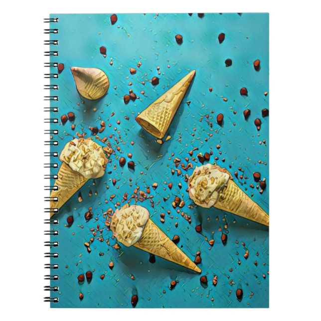 Carnet cônes gaufre crème glacée (Devant)