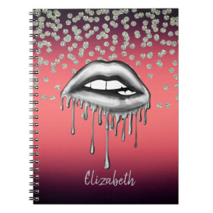 Carnet Confetti en feuille d'aluminium rouge brillant, Di