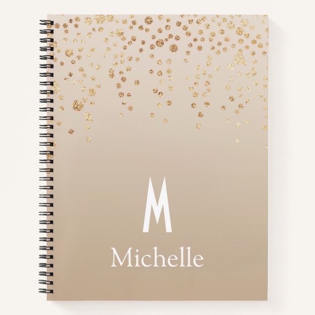 Carnet Confetti Or Personnalisé (Devant)