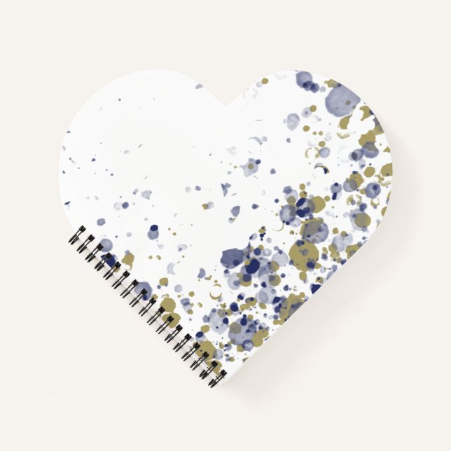Carnet Confettis Bleu Or (Devant)