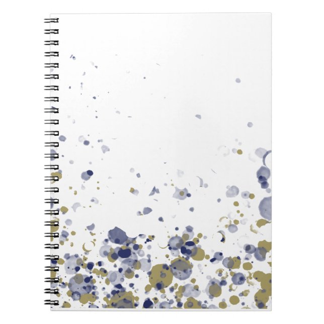 Carnet Confettis Bleu Or (Devant)