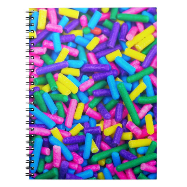 Carnet Confettis de bonbons multicolores (Devant)