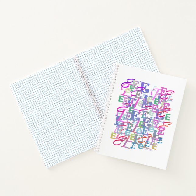 Carnet Confettis en forme de lettre "E" (Intérieur)