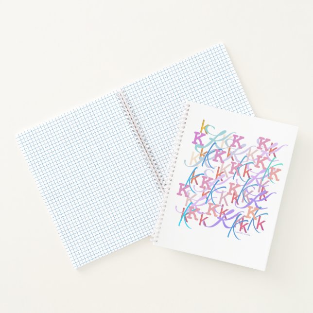 Carnet Confettis en forme de lettre "K" (Intérieur)