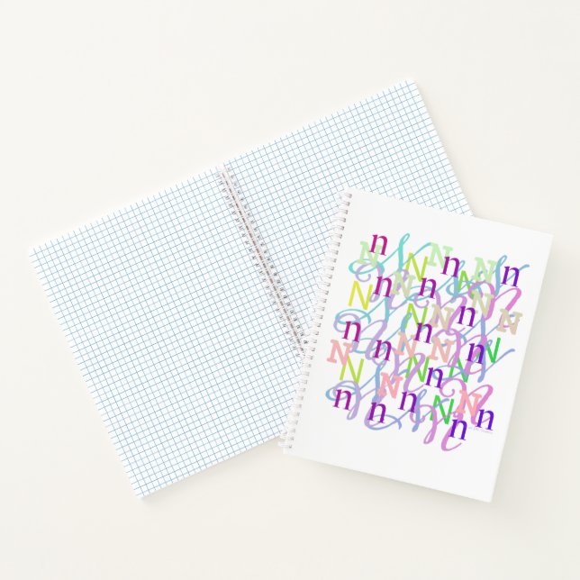 Carnet Confettis en forme de lettre "N" (Intérieur)