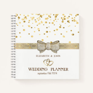 Carnet Confettis,Ruban,Coeurs Planificateur de Mariage P
