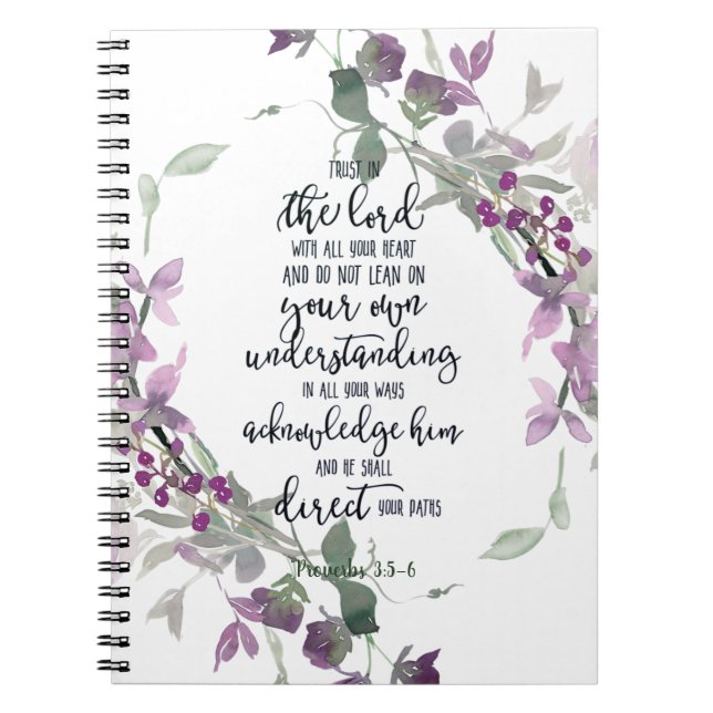 Carnet Confiance dans le Seigneur floral  (Devant)