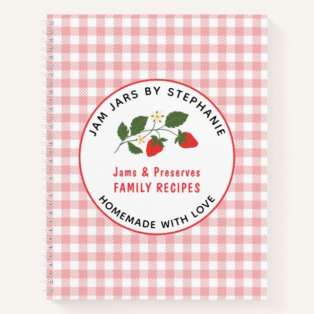 Carnet Confiture maison conserve la recette rouge plaid (Devant)