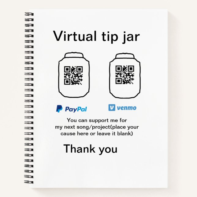 Carnet Conseil virtuel jar q r code argent don PayPal ven (Devant)