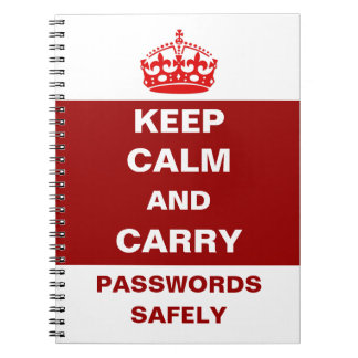 Carnet Conserver le calme et transporter les mots de pass