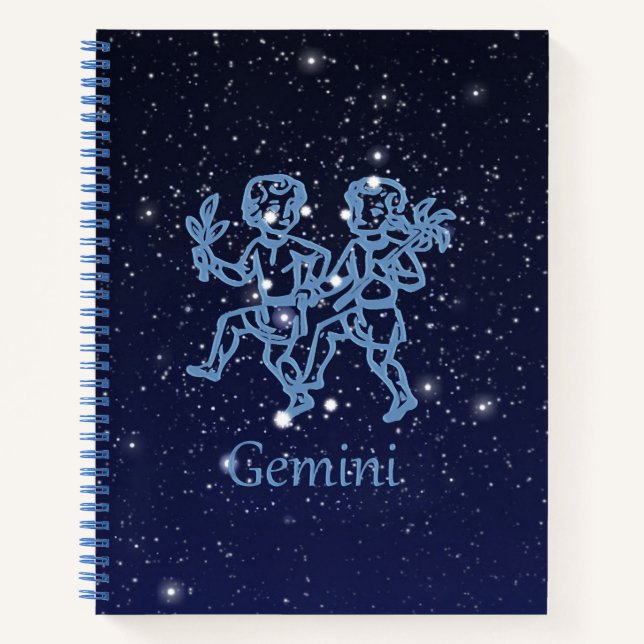 Carnet Constellation des Gémeaux et signe du zodiaque ave (Devant)