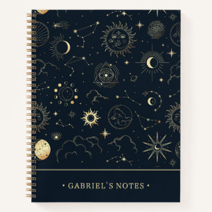 Carnet Constellation d'étoile d'or bleu minuit Ajouter