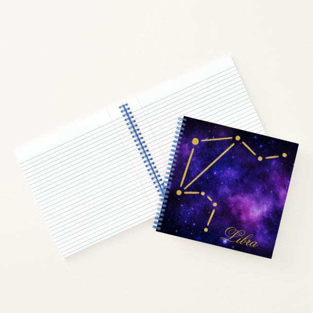Carnet Constellation Gold Libra sur Galaxie noire | CARNE (Intérieur)