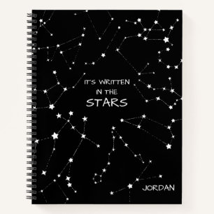 Carnet Constellation Zodiaque Noir Blanc Personnalisée