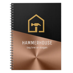 Carnet Construction Moderne Bâtiment Noir & Bronze