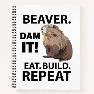 Carnet Construire à manger Répéter Funny Beaver Animal