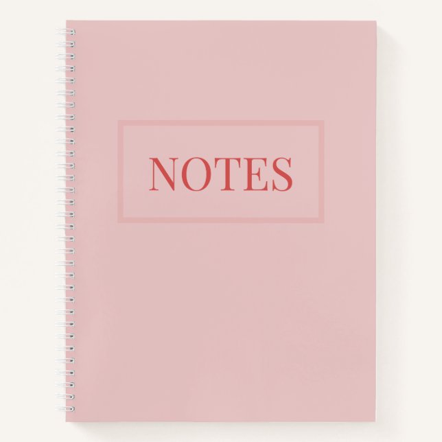 Carnet contemporain minimaliste rose (Devant)