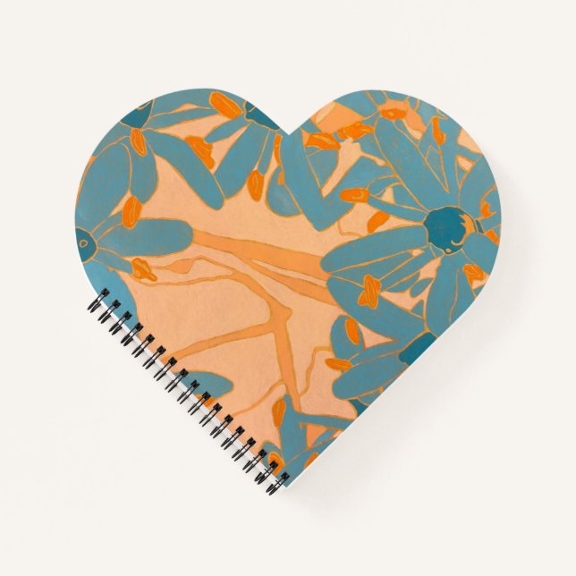 Carnet Contemporary Leaf Design in Peach (Devant)