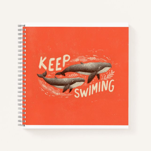 Carnet Continuez à nager Baleines (Devant)