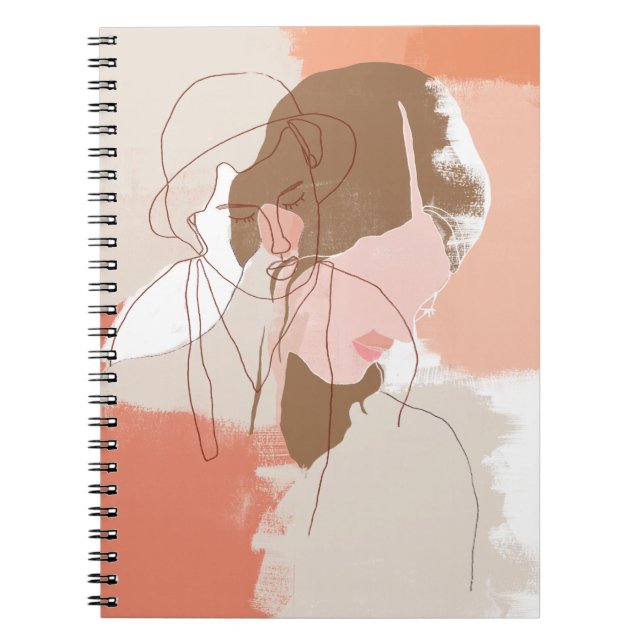 Carnet Contour peint Portrait féminin (Devant)