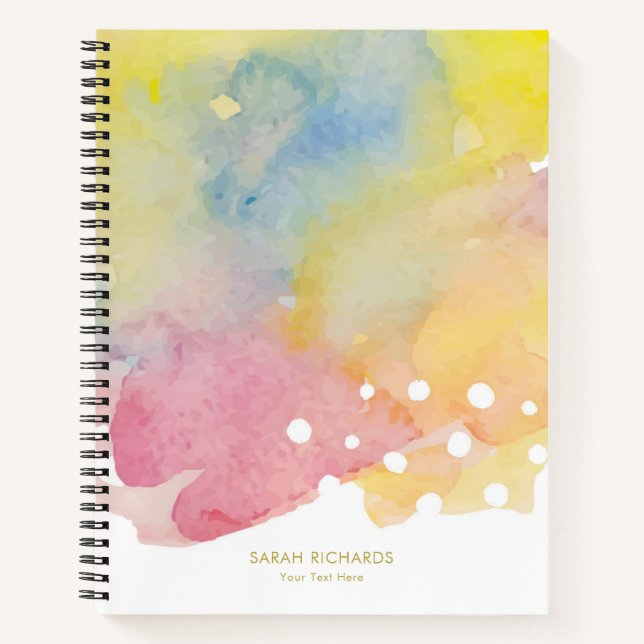 Carnet Contours d'aquarelle personnalisés (Devant)