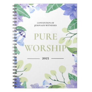 Carnet Convention JW 2025 pur culte bleu floral design