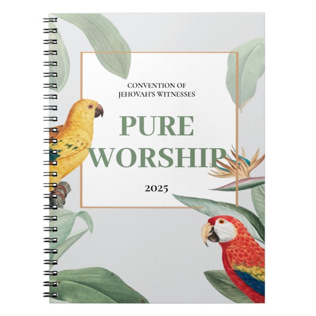 Carnet Convention JW 2025 pur culte design tropical (Devant)