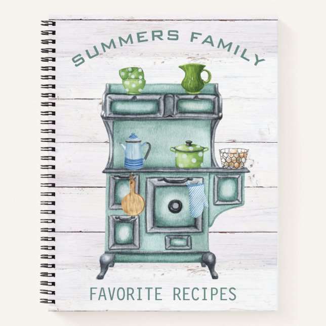 Carnet Cookbook Aquarelle Pays Cuisine Recette Famille (Devant)