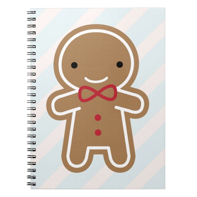 Carnet Cookie Cute Kawaii Homme en pain d'épices (Devant)