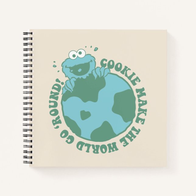 Carnet Cookie Monster | Les cookies font tourner le monde (Devant)