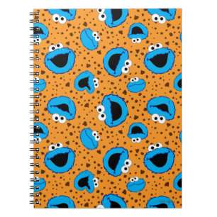 Carnet Cookie Monster sur motif de cookie