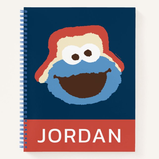 Carnet Cookie Monster Woodland Face | Ajouter Votre Nom (Devant)
