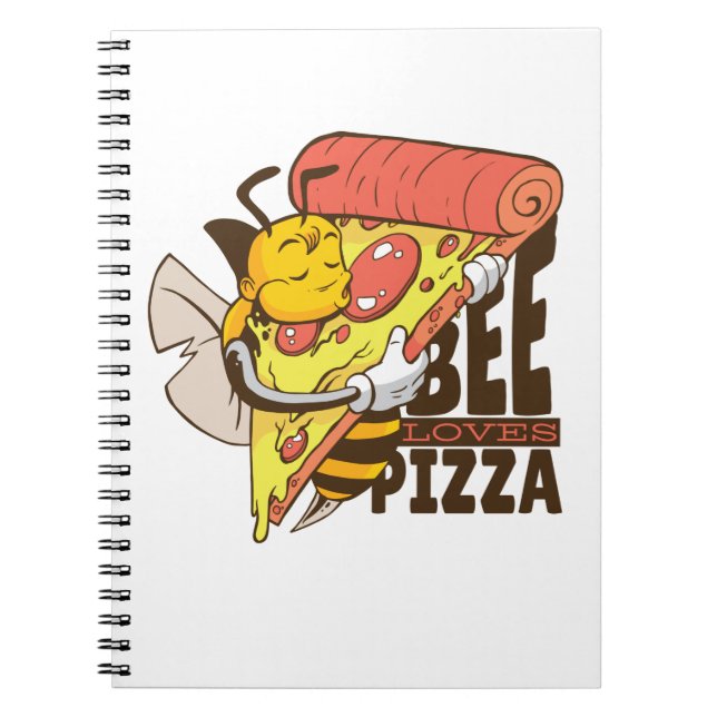 Carnet Cool Bee aime les jeux de mots sur pizza (Devant)