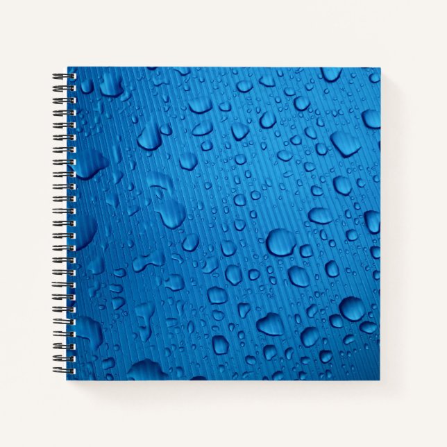 Carnet Cool Blue Water Droplets Carré (Devant)