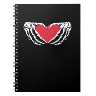 Carnet Cool Classic Funny Skeleton Mains Coeur - Valentin