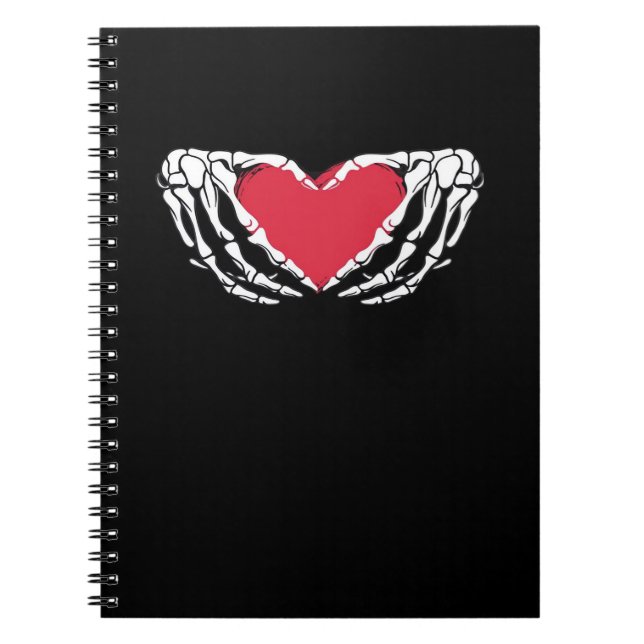 Carnet Cool Classic Funny Skeleton Mains Coeur - Valentin (Devant)