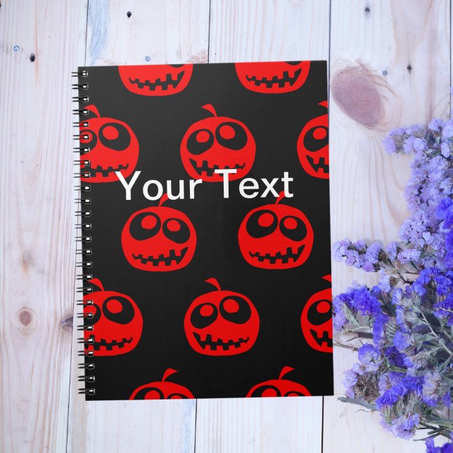 Carnet Cool Cute Red Halloween Pumpkin Pattern (Créateur téléchargé)