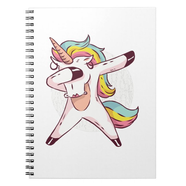 Carnet Cool Dabbing Unicorn Arc-en-ciel La danse tendance (Devant)