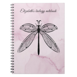 Carnet Cool Dragonfly Cottagecore Biologie rose