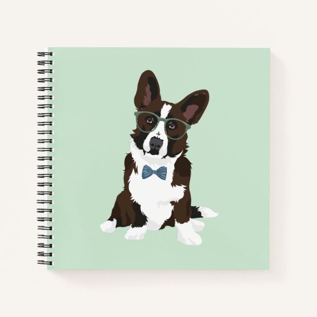 Carnet Cool Hipster Cardigan Welsh Corgi pour Amoureux de (Devant)