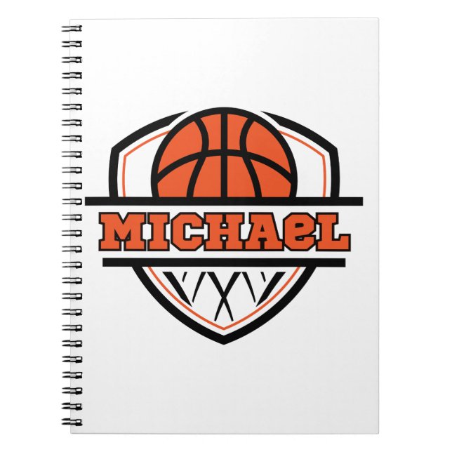 Carnet Cool Orange Black Basketball Sports (Devant)