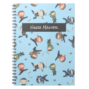 Carnet Cool personnalisé Ninja Motif Vert bleu orange
