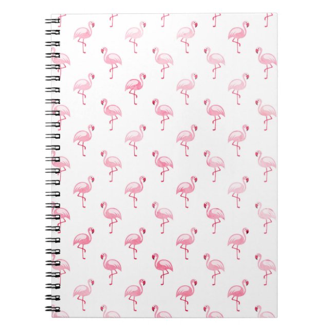 Carnet Cool rose Tropical Flamingo Patte sur blanc (Devant)